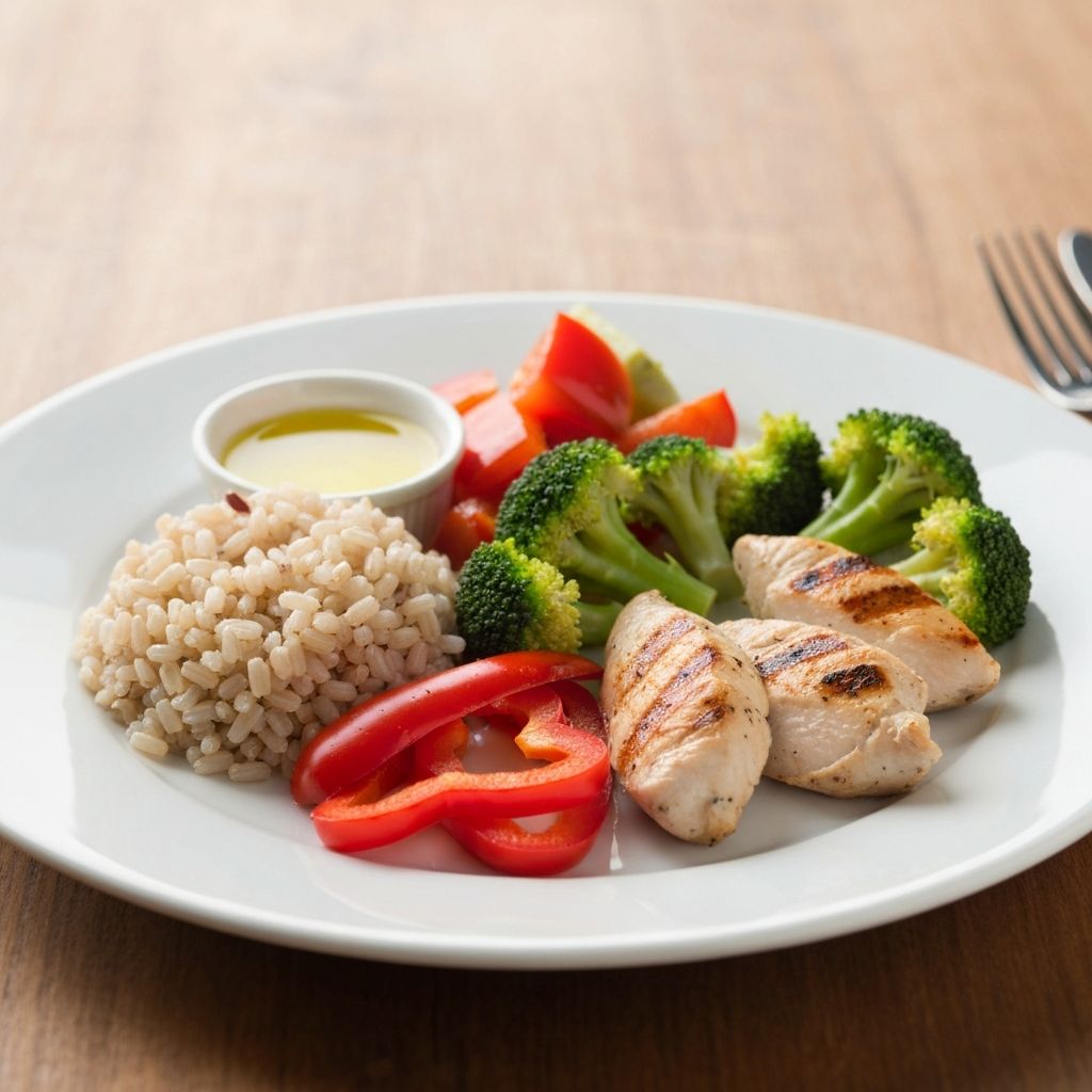 Balanced meal with various food groups