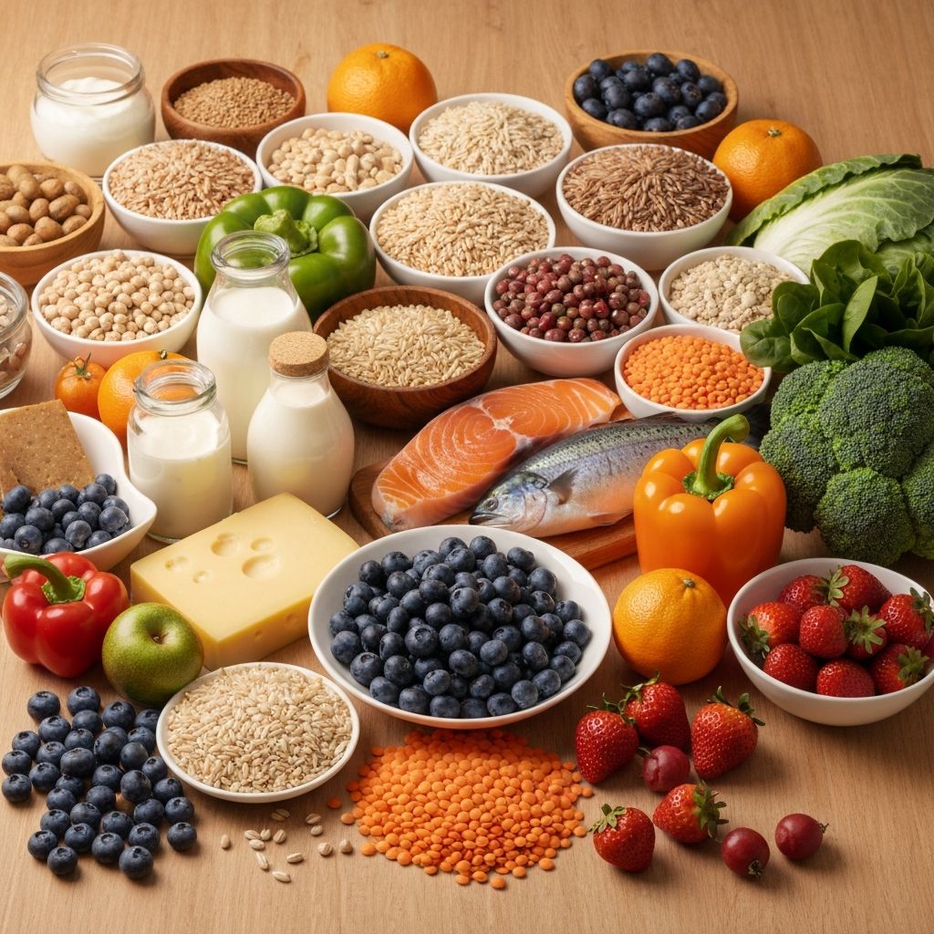 Diverse array of nutrient-rich foods